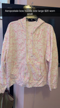 Aeropostale Bow Zip Up Hoodie Large
