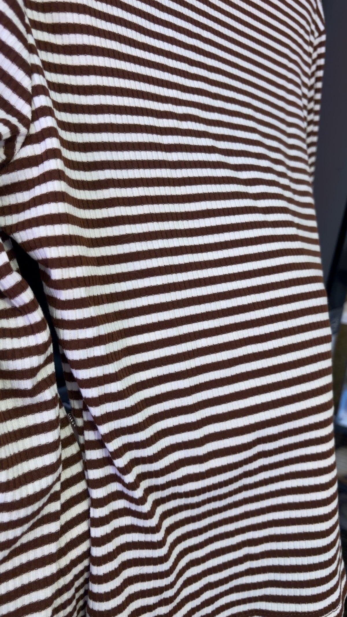 Brown Stripe Long Sleeve Top Women’s Large NEW