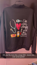 Nurse Scrub Jacket NEW Best Fits Large