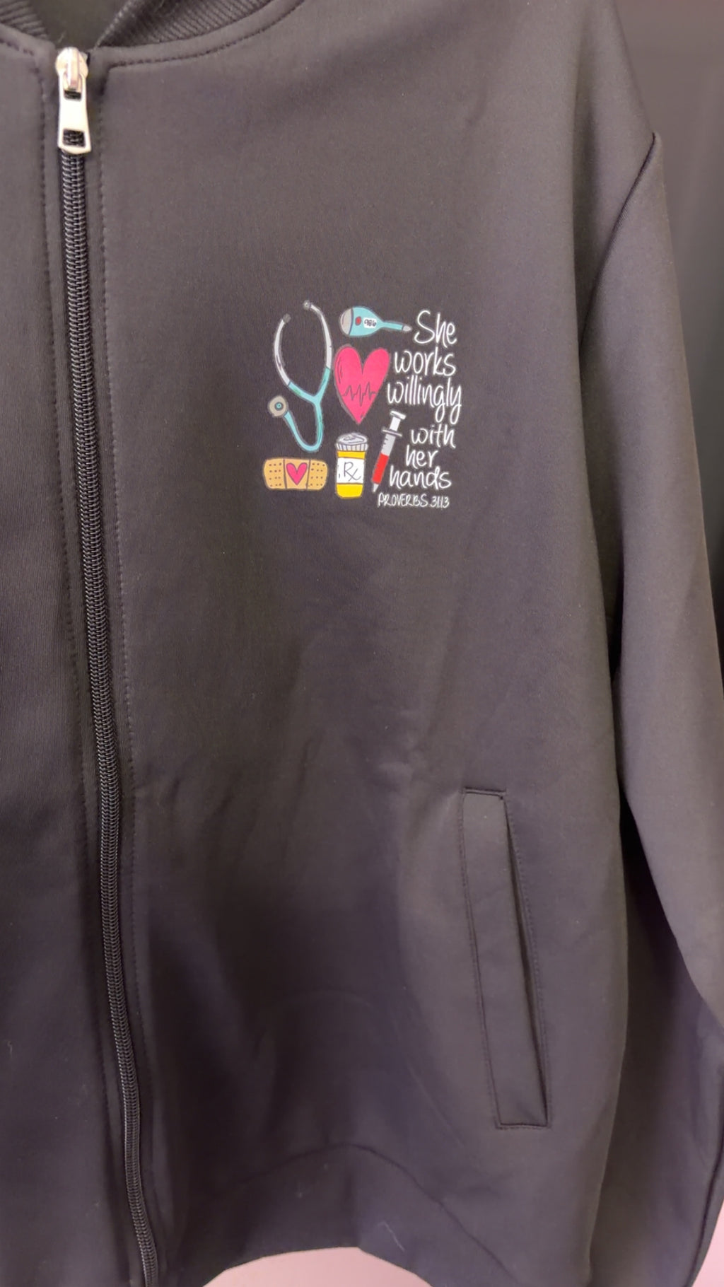 Nurse Scrub Jacket NEW Best Fits Large